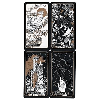 Amazon.co.jp: 金縁ファンタジックなフランスのモノクロタロット